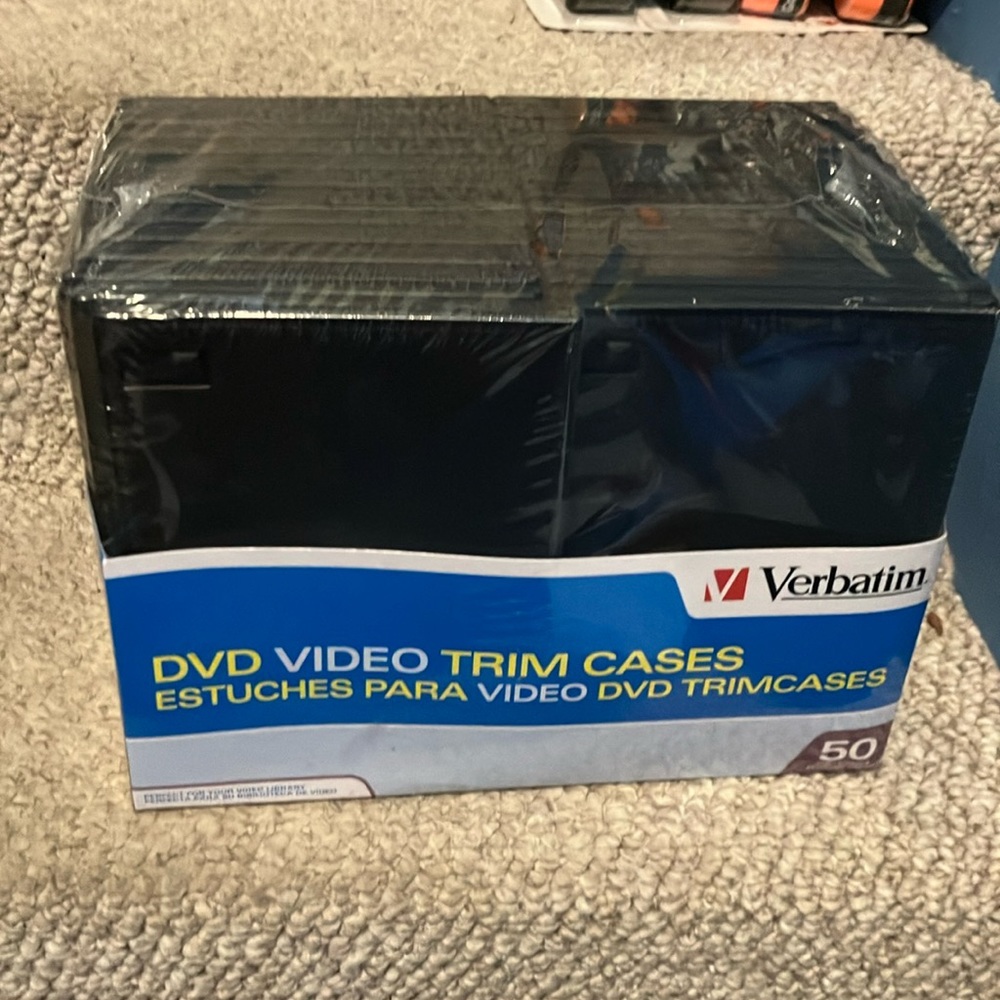 Verbatim 50 pack empty DVD cases in box